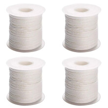 4 Roll 200Feet/61Meter White Candle Wick Cotton Candle Woven Wick for DIY Candle Making Material Smokeless Wax Core