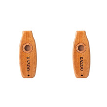 2X Kazoo-Flöte Aus Holz Kazoo-Instrumente Gitarre Ukulele Begleitung Patry Musikinstrument für Kinder Anfänger, Stil C