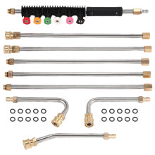 Pressure Washer Extension Wand Set - Upgrade Power Washer Lance with Spray Nozzle Tips,Curved Rod, 1/4 Inch Quick Connect, Replacement for Anti-Leaked