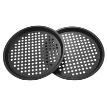 2 Pcs Pizza Crisper Pan, Carbon Steel, Non-Stick, Tray Pizza Pan with Holes,12 Inch