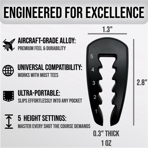 2X  HeightRight Adjustable  Tee Height Tool - Precision Tee Height Setter for Consistent Swing  Training