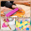 8Pcs Clay Modeling Pattern Rollers Kit 4 Colors Leather Texture Roller Plastic Rolling Pin Polymer Clay for DIY Handmade 4