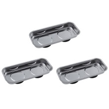 3X Sucker Stainless Steel Square Stainless Steel Magnetic Tray Strong Permanent Magnet Bowl 150x65Mm