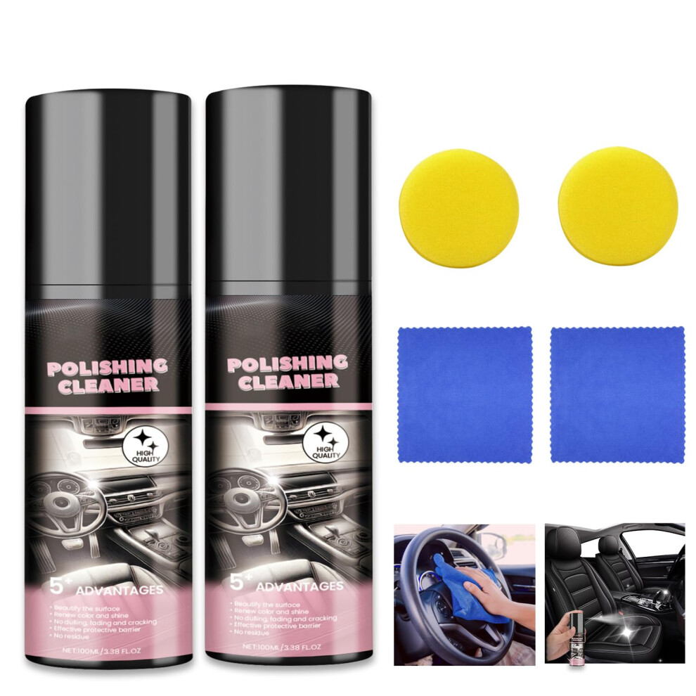 Car Interior Cleaner And Detailing Spray 2 Pack 100Ml For Deep Cleaning Leather Plastic And Dashboard 9771547591252