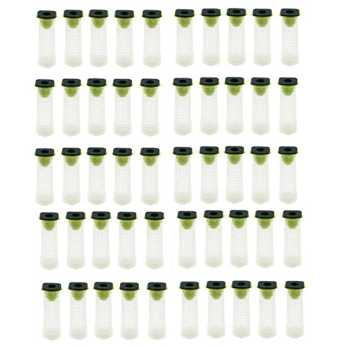 100 PCS Queen Bee Roller Cage - Plastic Beekeeping Queen Cup Kit Queen Bee Roller Cage Back Cup Holder Beekeeping Tools 1
