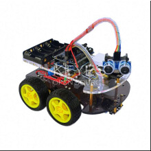 Robot Car Chassis Kit with 170Point Mini Breadboard, UNO R3 Compatible, 4WD Assembly
