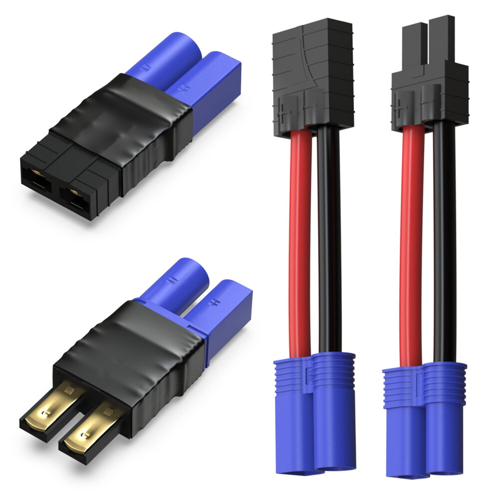 Trx To Ec5 Adapter For Traxxas Lipo Battery Plug And Play Dual Connector Set For Rc Charger Esc 9455672307710