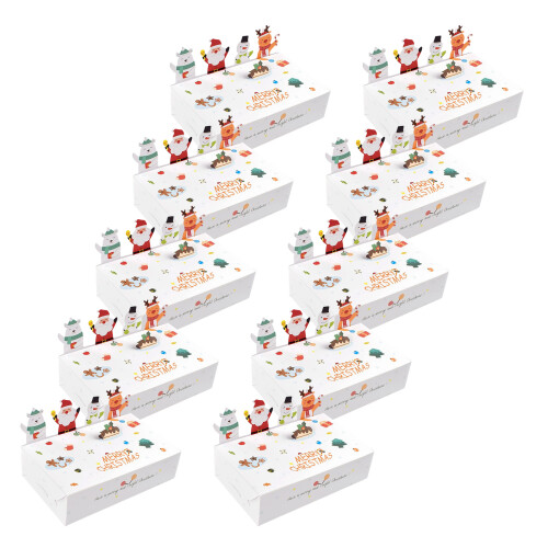 10PCS Christmas Candy Boxes Animal Shape Durable Color-White