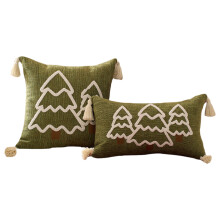 2Pcs Christmas Stitched Cotton Linen Bedding Cover-C
