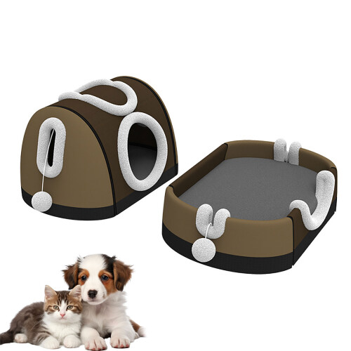 Yearlong Puss Bedding Two Partial Pillow Detachable Cover-brown