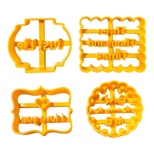 4PCS Sturdy ABS Baking Molds Nonstick Cookie Cutters For Holiday