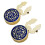 Handsome Copper Cufflinks Featuring Pattern And Stone-gold 1