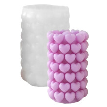Food Grade Silicone Heart Cylinder Candle-Love cylinder J 5580