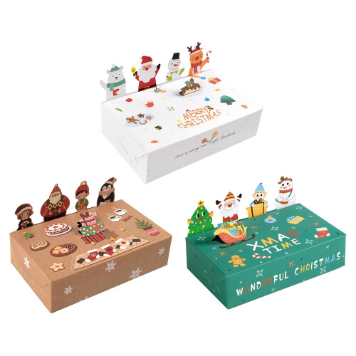 10PCS Christmas Candy Boxes Animal Shape Durable Color-White 1
