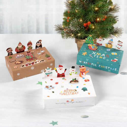 10PCS Christmas Candy Boxes Animal Shape Durable Color-White 2