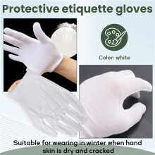 12 PAIRS COTTON WHITE MOISTURISING LINING GLOVE health music work