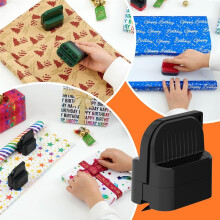 2-Pack Wrapping Paper Cutter with Wheels Straight  Gift Wrap Cutter for Birthday, Fits Various Rolls and Papers