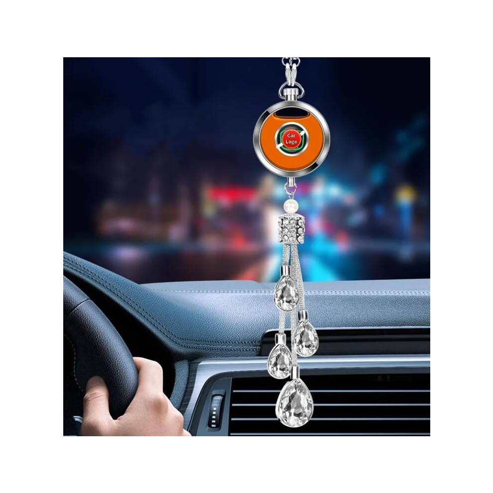 Luxury Crystal Car Air Freshener Pendant With Refillable Perfume Bottle For Rearview Mirror Â Elegant Interior Diffuser For Kia 9330225032748