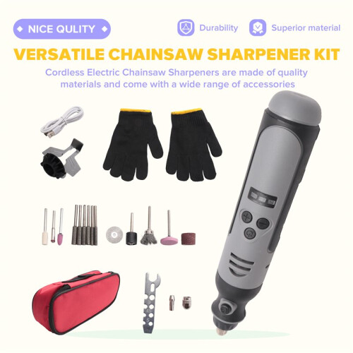 Cordless Chainsaw Sharpener, Electric Handheld Chainsaw Sharpening Kit, High Speed Chainsaw Sharpening Tool 2