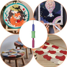 Kits de Bordado con Aguja Perforadora Ajustable, Bolígrafo de Bordado con Hilo, Crochet, Tejido, Manualidades Hechas A Mano, Costura, Herramientas de