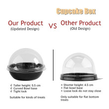 400 Packungen Durchsichtiger -Cupcake Behälter Aus Kunststoff, Individuelle Verpackung Leckereienschachteln mit Kuppel Deckel für  Muffin