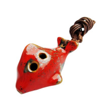 Instrument de musique à clé C à 6 trous-01 glaçage fleur rouge