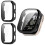 2 Pack Screen Protector Case with Builtin Tempered Glass Full Coverage Hard PC Bumper for Amazfit Bip 6 1