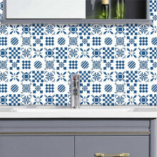 Geometric Tiles Retrofitted Kitchen Bathroom Dormitory Dining Room Wall Floor Decoration Wall Sticker 4Set