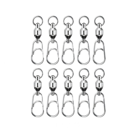 Émerillons de pêche à double anneaux, 10 pièces, rotation-3