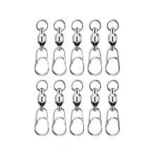 10Pcs/set Stainless Steel Fishing Connectors Swivels With-5