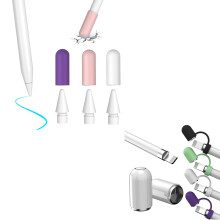 Tips for Apple Pencil 1st Gen with Magnetic Cap and Silicone Holder, Easy Replacement and Protection