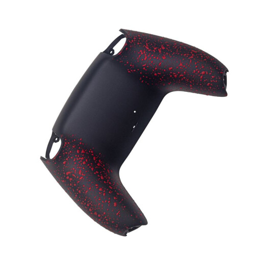 2X Bottom Back Shell Non-Slip Rear Housing Game Improvement Replacement Parts for PS5 Controller Black Red 2