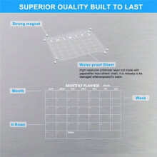 Magnetic Acrylic Calendar for Fridge Refrigerator Monthly Dry Erase Board Markers & Magnetic Pen Holder, Organic Glass