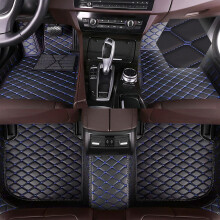 Floor Mats for Honda Civic 2022‑2024 Custom Fit Luxury Leather Full Coverage All Weather Black Blue Set