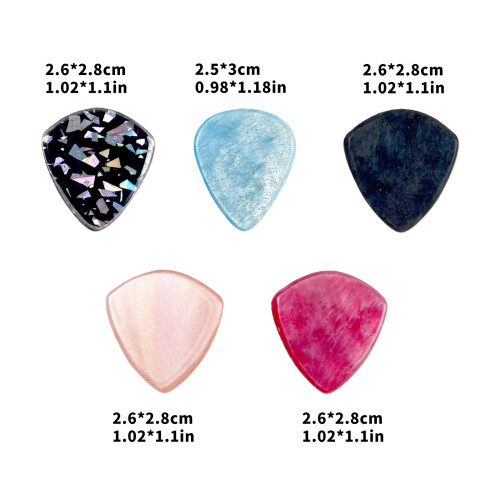 5-pack zware plectrums, professionele harsen plectrums voor 1