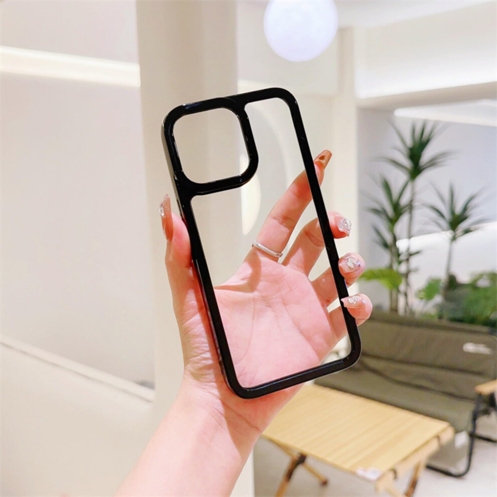 Shockproof Case With Raised Camera Lens Guard And Scratchresistant Acrylic Border For Iphone 15 Pro Black 9092120795066