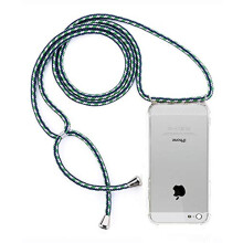 Silicone Case with Hanging Cord, Transparent Multicolour Protective Cover for iPhone 5