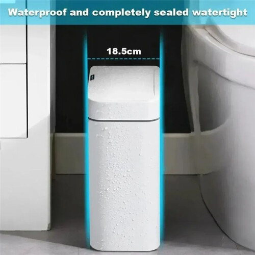 Intelligenter Badezimmer-Mülleimer, Elektronischer Mülleimer, Weiß, Schmal, Intelligenter Sensor-Mülleimer,  Home 2