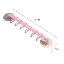 Strong Adhesive Hooks 6 Rows for Hanging in Kitchen and Bathroom Corners Traceless Hooks White &