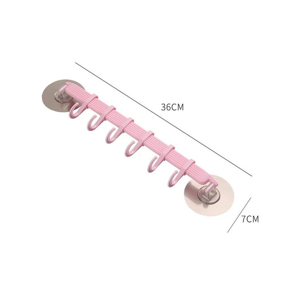 Strong Adhesive Hooks 6 Rows For Hanging In Kitchen And Bathroom Corners Traceless Hooks White & 6031167526359