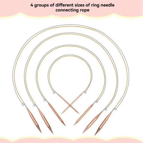 Aluminum Circular Knitting Needles Set Interchangeable Crochet Hooks Weaving Yarn Knitting  Tools Accessories Kit 2