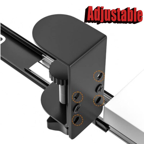 Under Desk Keyboard Tray, PullOut Adjustable Height, SpaceSaving, Black, 25 x 65 cm 2