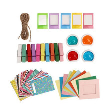 Instant Camera Protective Bag PU-Fodral för  Instax  12 med Albumfilter Färgglada Ramar Klistermärken LILA