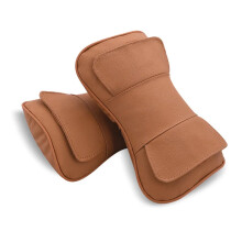Leather Car Headrest Pillow Set, Ergonomic Neck Support Cushion for Car, Brown (2pcs)