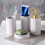 Modern Porcelain Bathroom Organizers-Light Grey Three Piece Set 6