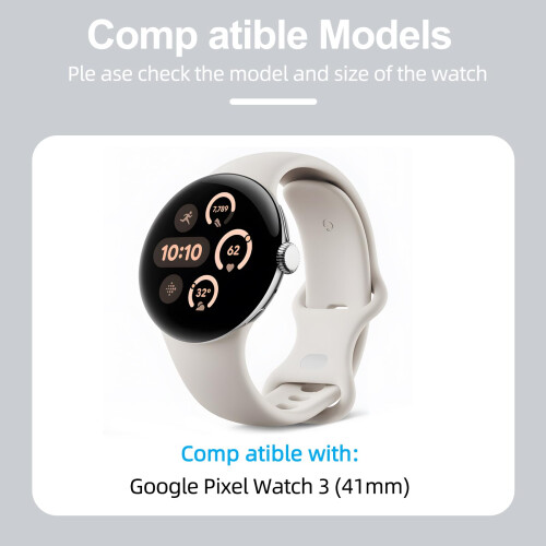 2 Pack Screen Protector Case for Google Pixel Watch 3 41mm, Bling Glitter Full Coverage Protective Cover with Tempered Glass 1