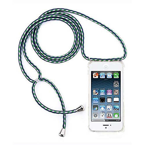 Silicone Case with Hanging Cord, Transparent Multicolour Protective Cover for iPhone 5 1