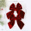 Classical Red Velvety Bowknots For Holiday Decorating 2Pcs-Red 3
