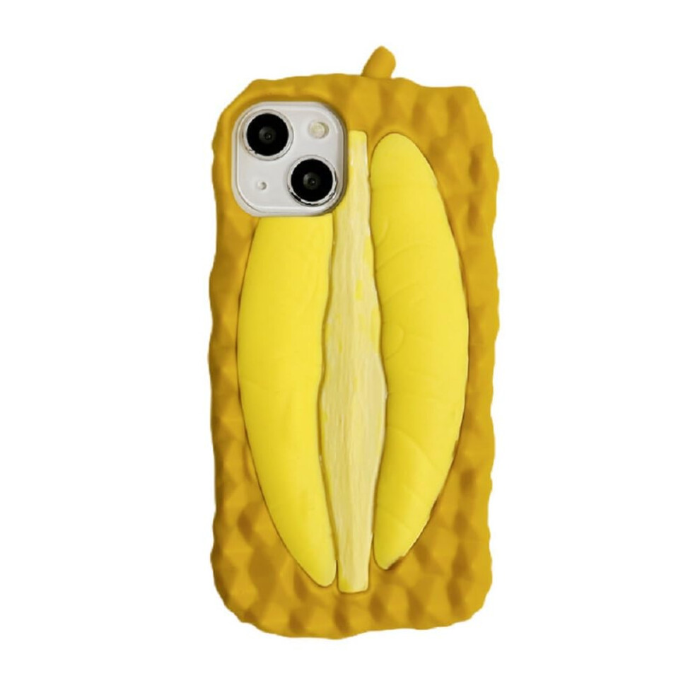 Cute 3D Cartoon Durian Silicone Shockabsorbing Nonslip Grip Case For Iphone 13 14 15 Yellow 9092120795677