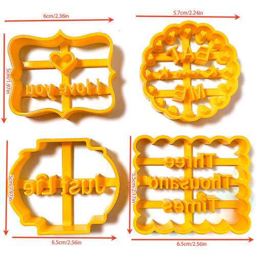 4PCS Sturdy ABS Baking Molds Nonstick Cookie Cutters For Holiday 2